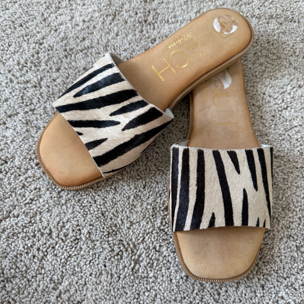 Beach by Matisse Cabana Animal Print Slide Sandals 8